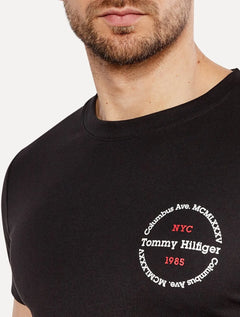 Camiseta Tommy Hilfiger Masculina Columbus Roundle Logo Preta