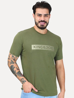 Camiseta King & Joe Masculina Premium Cotton Flex Block Stripe Verde