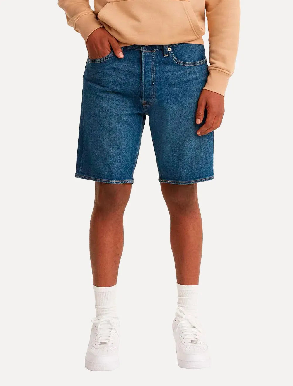 Bermuda Levis Jeans Masculina 501 Hemmed Shorts Azul Médio