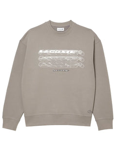 Moletom Lacoste Masculino Crewneck Loose Branded Cinza Claro