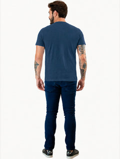 Camiseta Guess Masculina Bordado Peito Azul