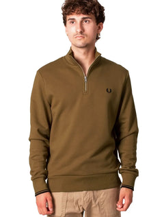 Blusa Fred Perry Moletom Masculina Regular Half Zip Cáqui