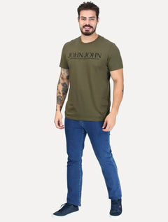 Camiseta John John Masculina Slim Fit Standard Verde Militar