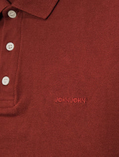 Polo John John Masculina New Simple Light Button Vermelha