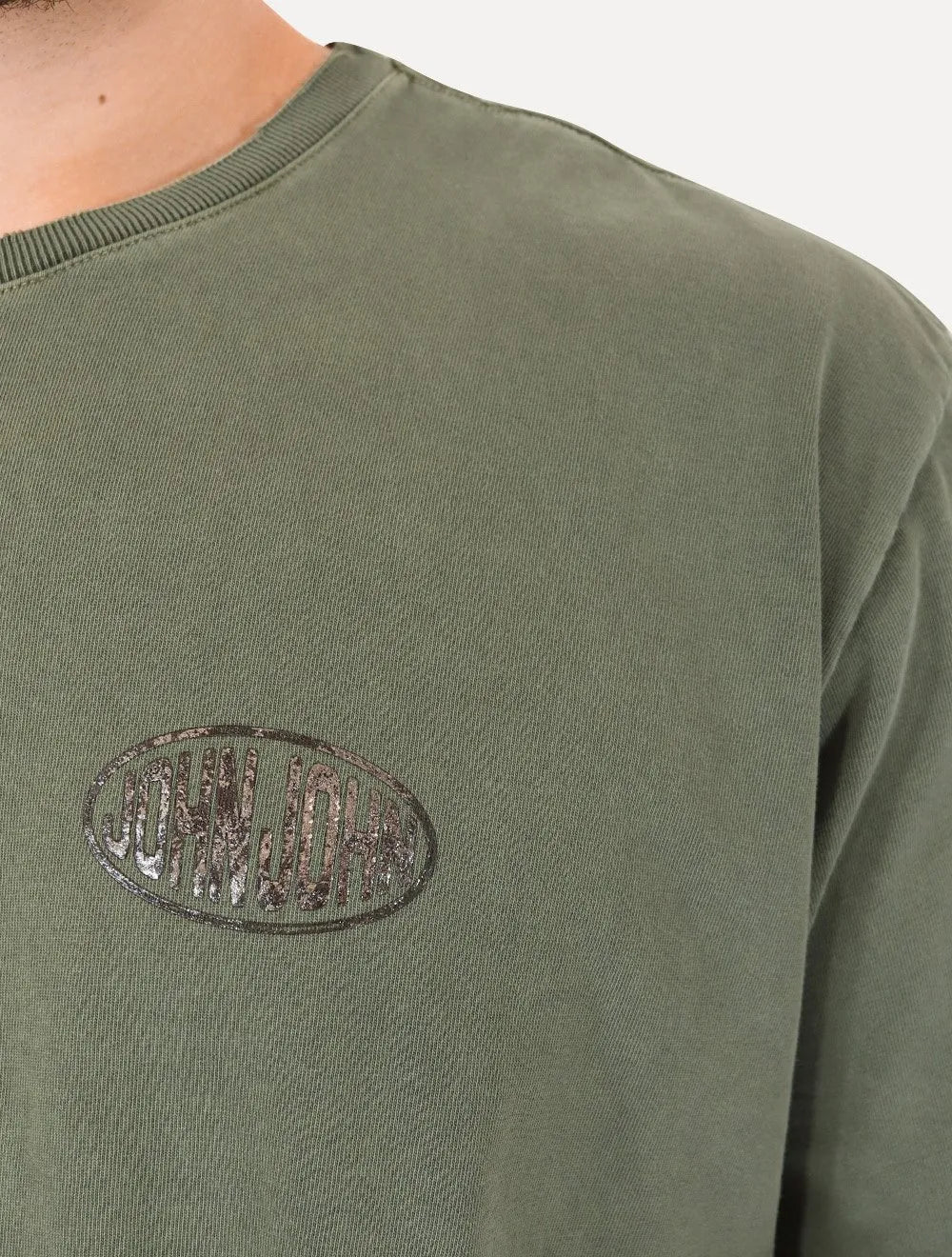 Camiseta John John Masculina Box Stoned Logo Verde Escuro