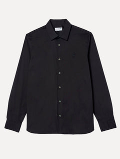 Camisa Lacoste Masculina Slim Fit Clássica All Black Preta