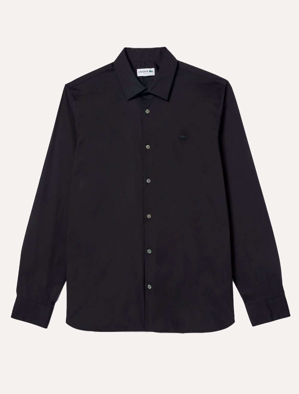 Camisa Lacoste Masculina Slim Fit Clássica All Black Preta