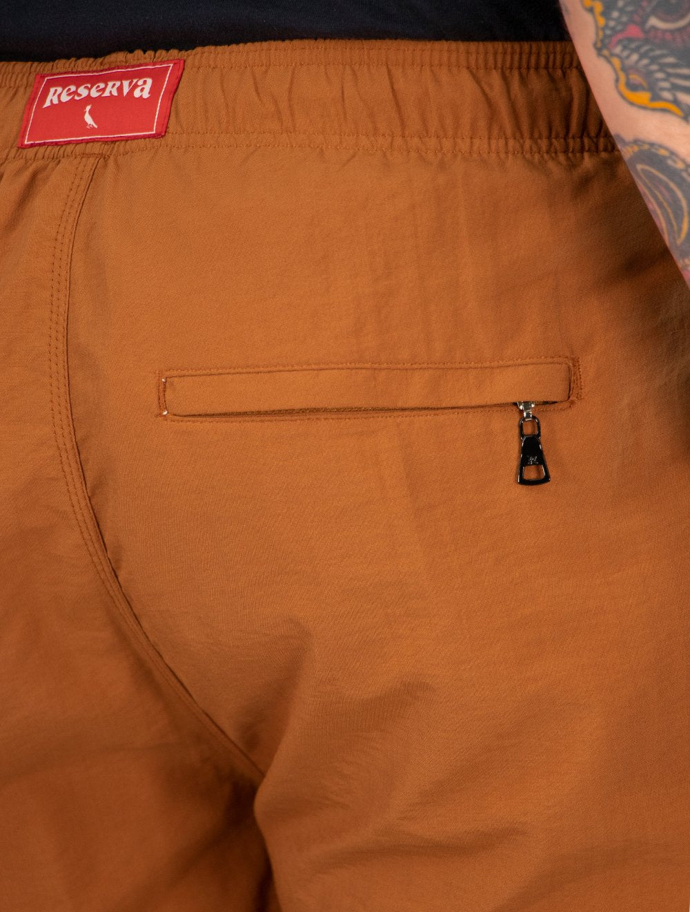 Short Reserva D'Água Beachwear Liso Premium Marrom Claro