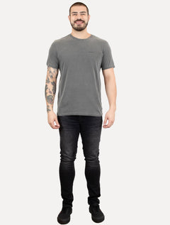 Camiseta Calvin Klein Jeans Masculina Skied Back Frame Chumbo