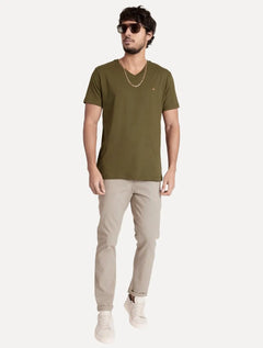 Camiseta Aramis Masculina Basic V-Neck Verde Musgo