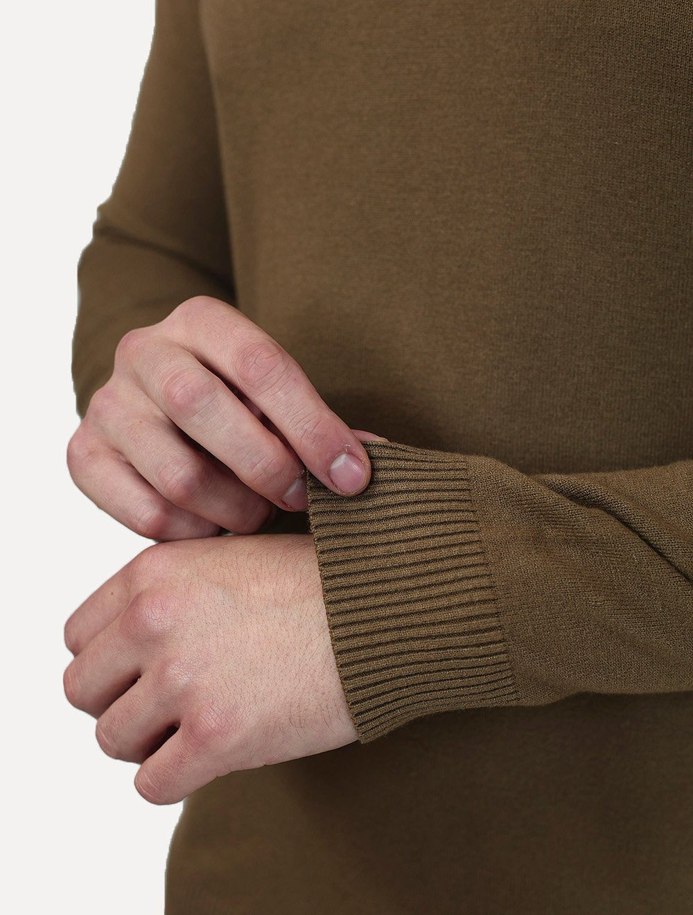 Suéter Dixen Masculina Tricot Manga Longa com Ziper Frontal Marrom