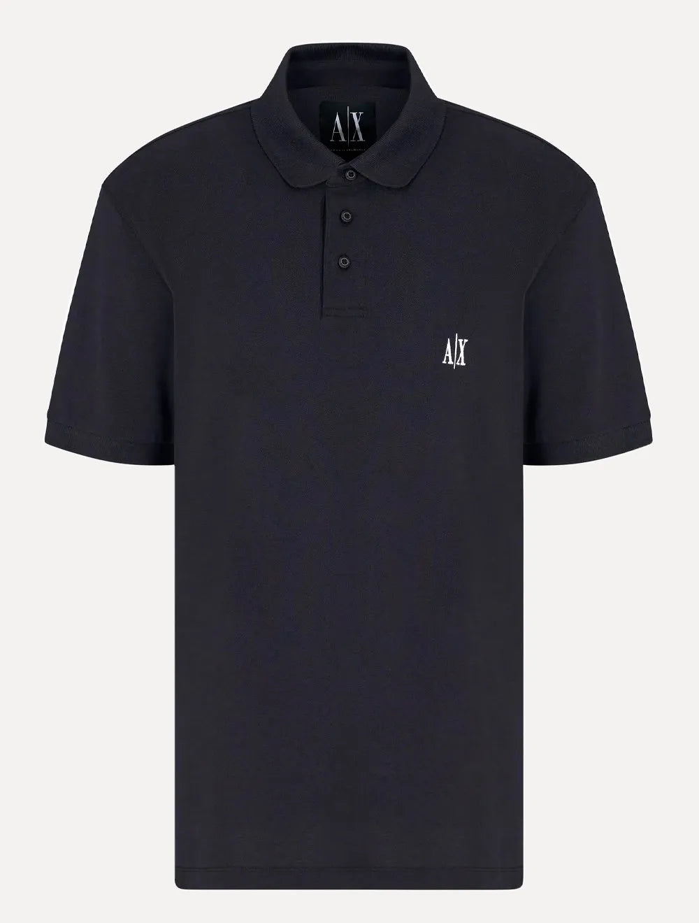 Polo Armani Exchange Masculina Regular Fit Logo Icon AX Azul Marinho 