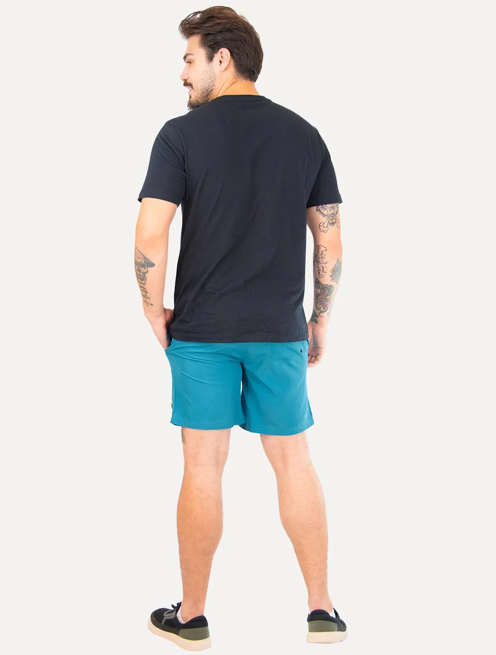 Short Original Penguin Masculino D'Água Logo Patch Azul