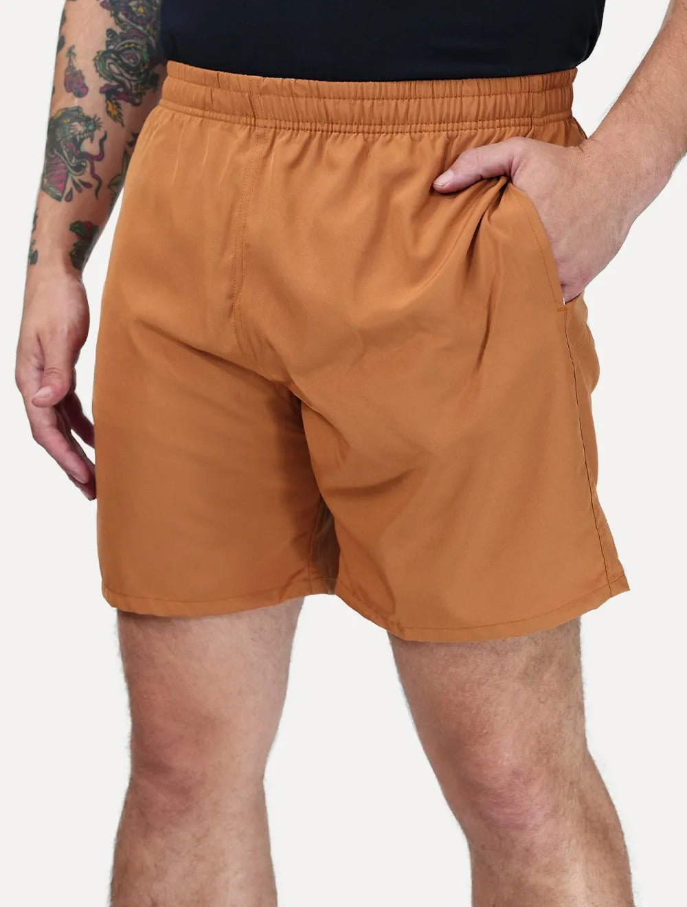 Short King & Joe Masculina Nylon Flex Colors Marrom
