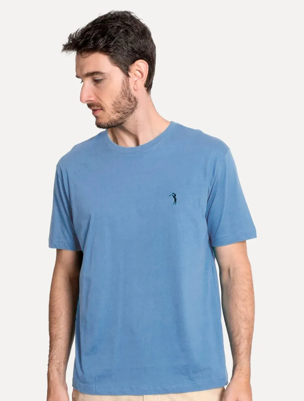 Camiseta Aleatory Masculina Dark Grey Icon Azul Mescla