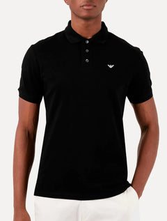Polo Emporio Armani Masculina Piquet Essential Micro Águia Preto