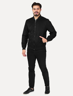 Jaqueta King & Joe Masculina Suede Bomber Preta