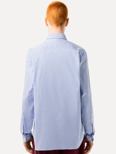 Camisa Lacoste Masculina Regular Stripes Blanc Blue Branca