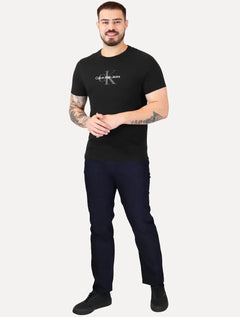 Camiseta Calvin Klein Jeans Masculina New Re Issue Frontal Logo Preta