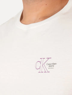 Camiseta Calvin Klein Jeans Naturals Outline CK Logo Off-White