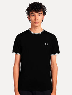 Camiseta Fred Perry Masculina Regular Twin Tipped Preta