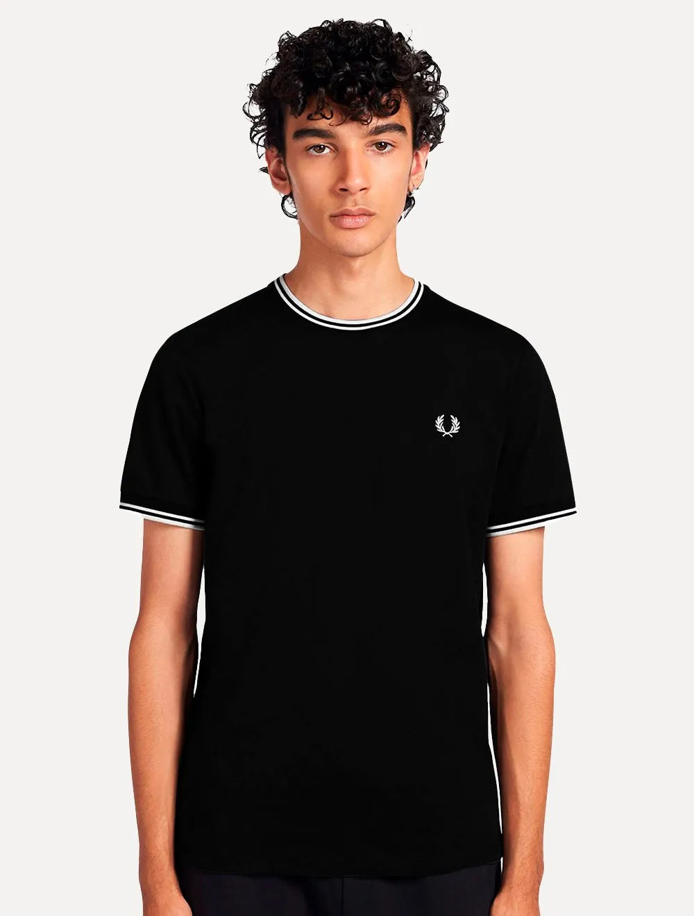 Camiseta Fred Perry Masculina Regular Twin Tipped Preta