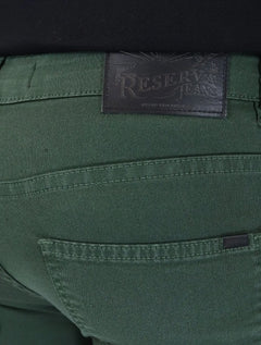 Calça Reserva Masculina Sarja Super Skinny Color Verde Escuro
