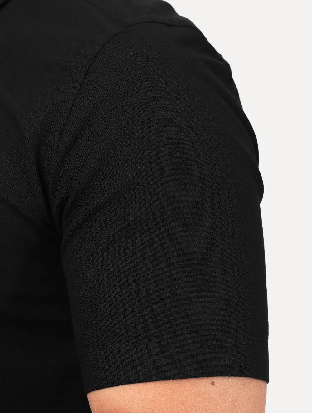 Camisa Aramis Masculina Manga Curta Slim Oxford Planalto Preta