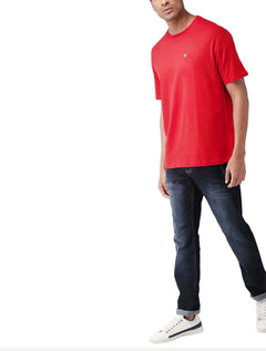 Camiseta Tommy Jeans Masculina Slim C-Neck Flag Vermelha