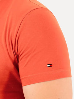 Camiseta Tommy Hilfiger Masculina Center Stack Laranja