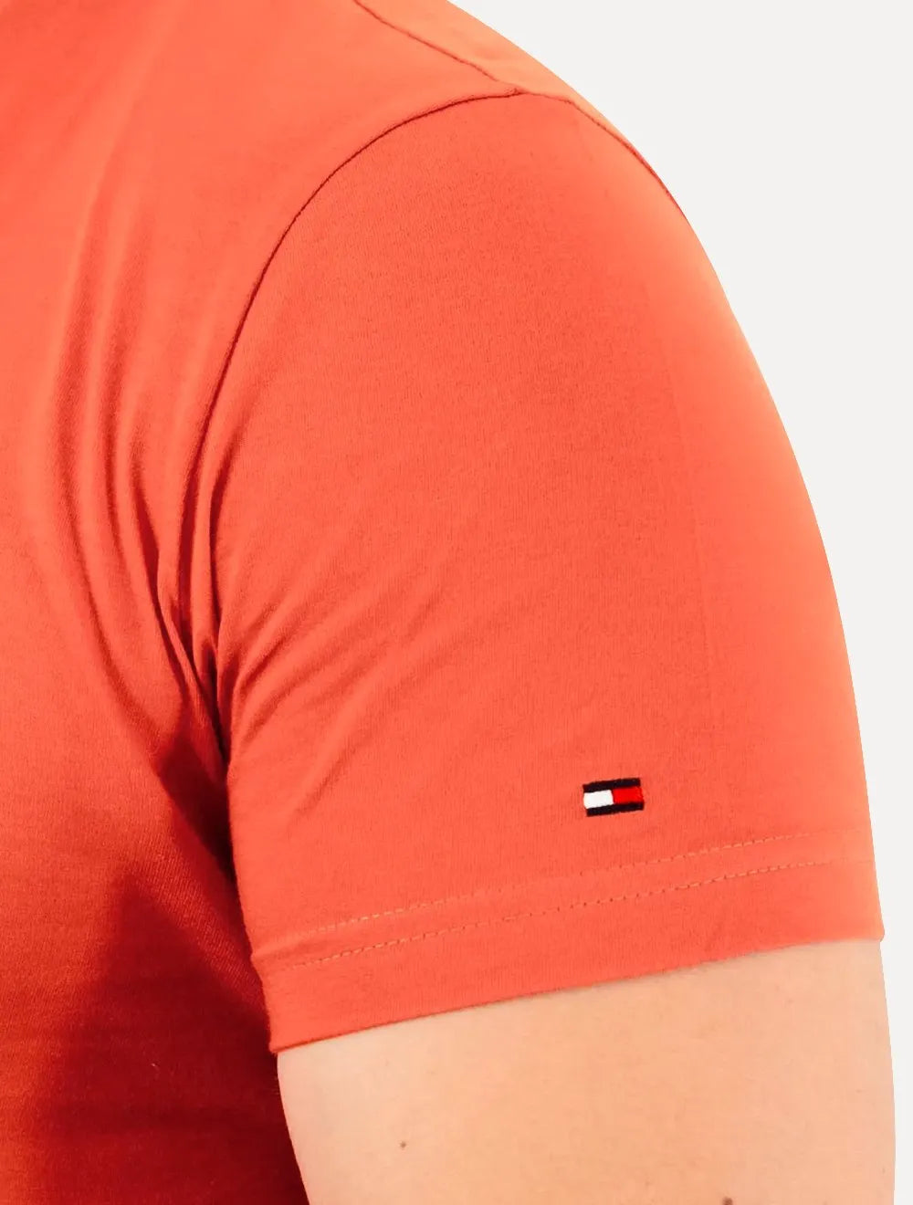 Camiseta Tommy Hilfiger Masculina Center Stack Laranja