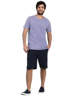Camiseta Aramis Masculina Tingimento Eco Lisa Azul Mescla