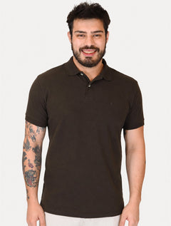 Polo Aramis Masculina Piquet Basic Mono Marrom Mescla
