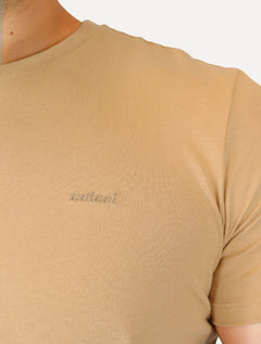 Camiseta Colcci Masculina Back To Basics Orange Logo Bege