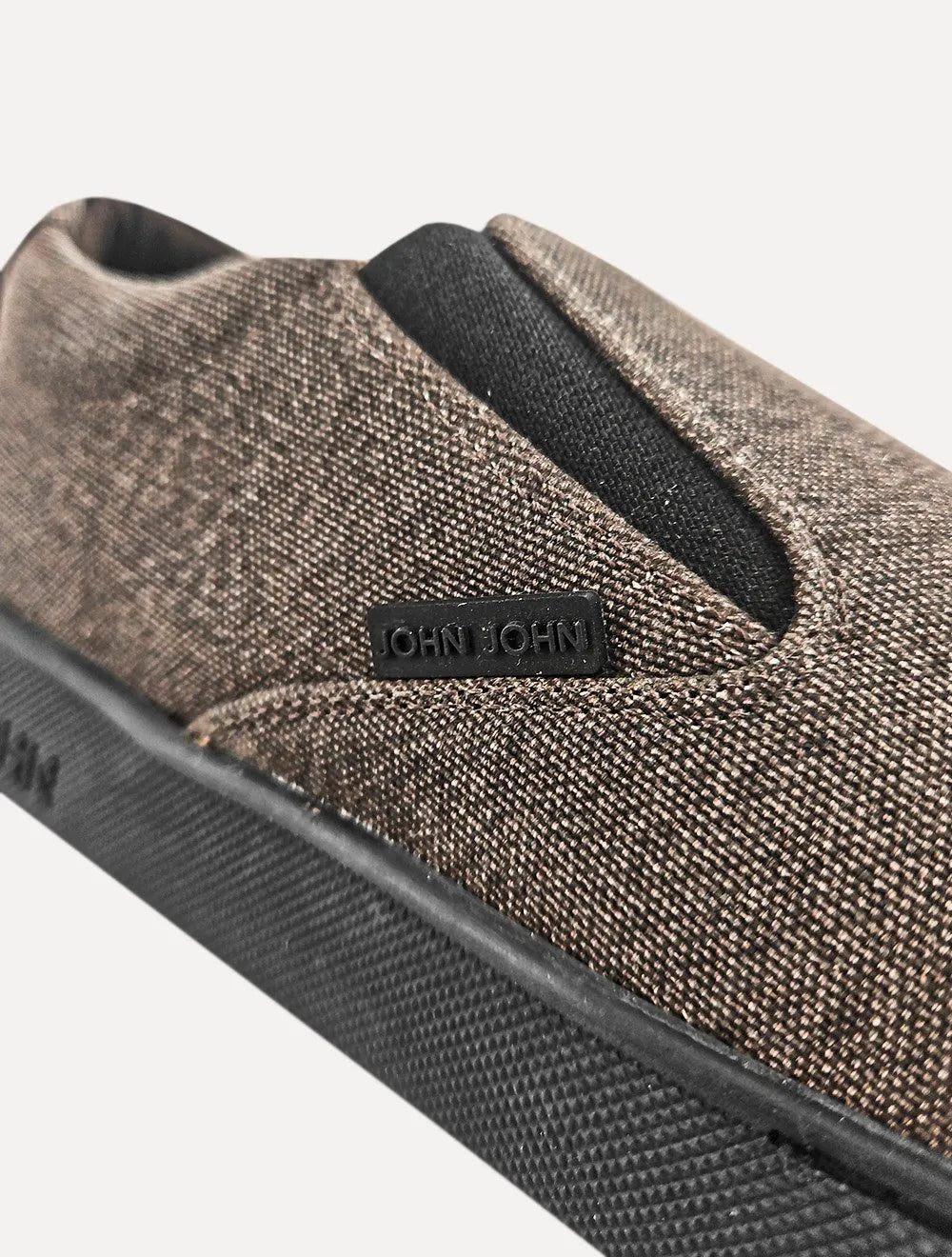 Tênis John John Masculino Slip On Miami Canvas Marrom Escuro Mescla