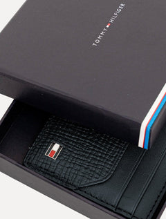 Carteira Tommy Hilfiger Porta Cartão Couro CC The Translucent Flag Azul Marinho