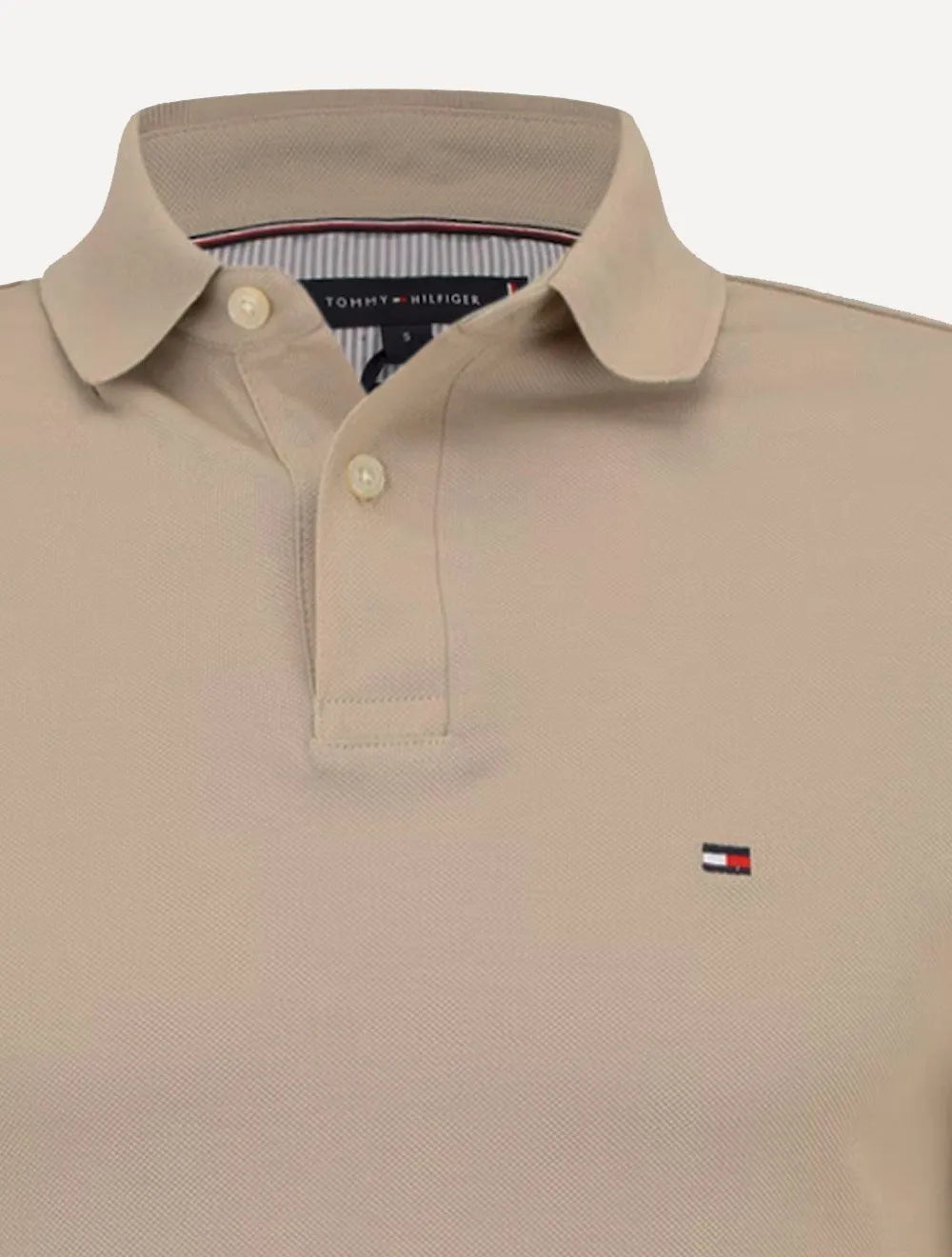 Polo Tommy Hilfiger Masculina Regular Piquet 1985 Marrom Claro