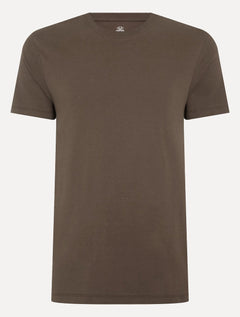 Camiseta John John Masculina Slim Fit Simple Marrom Escuro