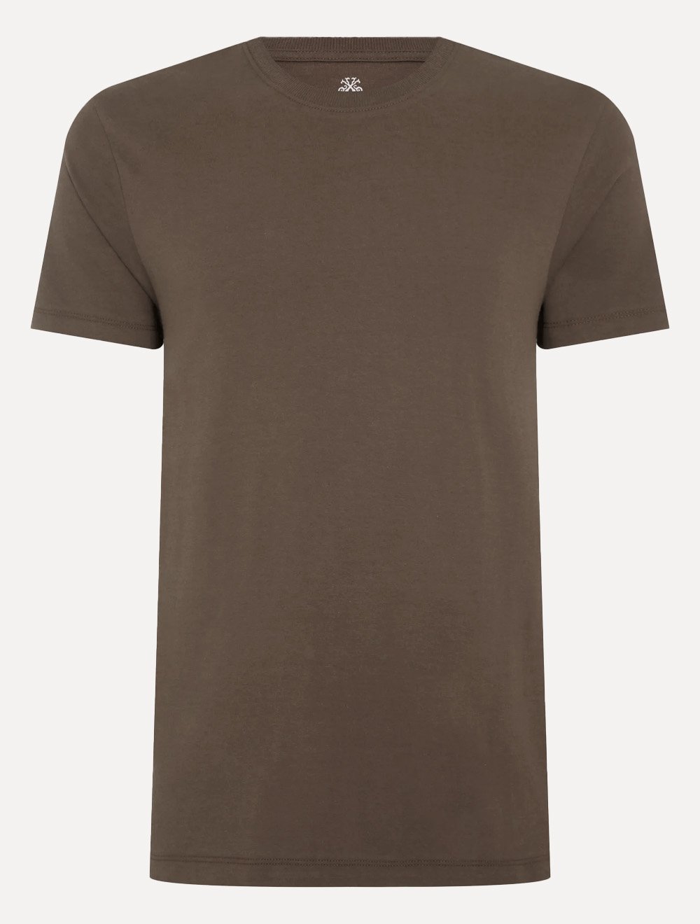 Camiseta John John Masculina Slim Fit Simple Marrom Escuro