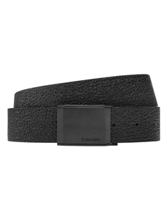 Cinto Calvin Klein Jeans Masculino Couro Beveled Plaque Tonal Mono Preto