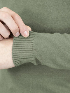 Suéter Dixen Masculino Crewneck Tricot Liso Verde