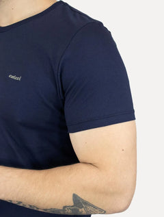 Camiseta Colcci Masculina Back To Basics Light Logo Azul Marinho