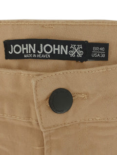 Bermuda John John Masculina Sarja Straight Alasca Cáqui Claro