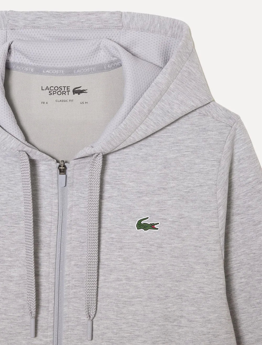 Moletom Lacoste Masculino Sport Mesh Panels Hoodie Cinza Mescla