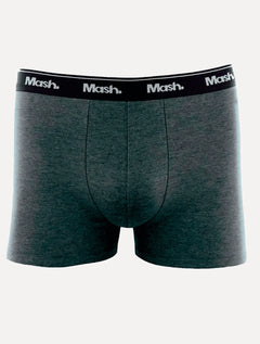 Cueca Mash Boxer Cotton Basic Preta/ Grafite Mescla Pack 2UN