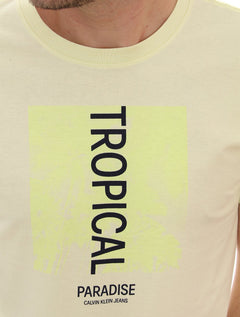 Camiseta Calvin Klein Masculina Tropical Block Amarela