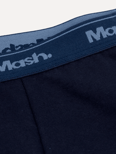 Cueca Mash Boxer Cotton Basic Azul Marinho e Escuro Pack 2UN