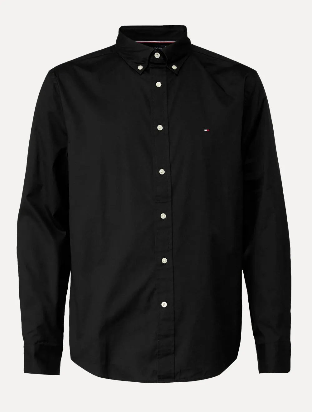 Camisa Tommy Hilfiger Masculina Regular Core Flex Poplin Preta