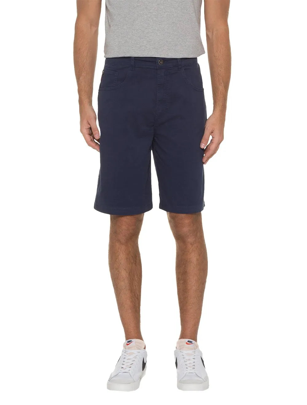 Bermuda Ellus Sarja Masculina Color Canvas Rock 5 Pockets Azul Marinho