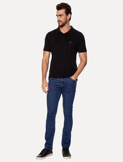 Polo Guess Masculina Piquet Preta